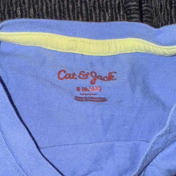 2 Shirts! Cat & Jack Blue shirt 6x size and Sonoma Pink Graphic Tee 7. - Picture 2 of 11